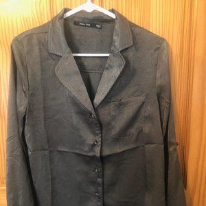 Long Sleeve Silky Blouse